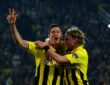 Robert Lewandowski und Marcel Schmelzer jubeln über Tor gegen Real Madrid.