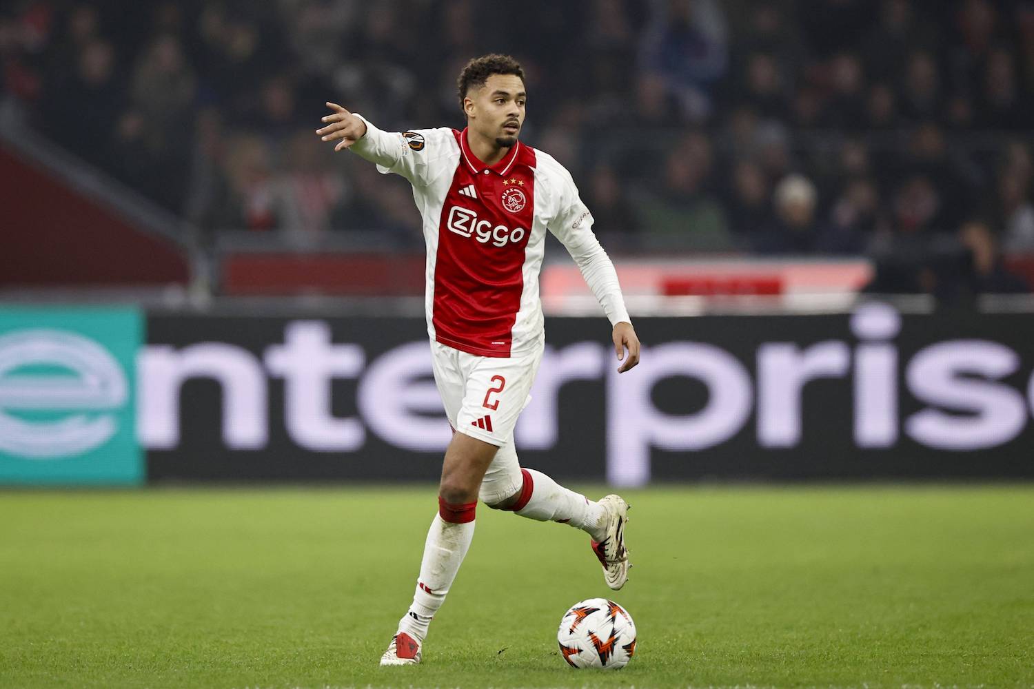 AMSTERDAM - Devyne Rensch of Ajax during the UEFA Europa League match between AFC Ajax Amsterdam and SS Lazio Roma at the Johan Cruijff ArenA on Dec. 12, 2024 in Amsterdam, Netherlands. ANP Hollandse Hoogte MAURICE VAN STEEN UEFA Europa League 2024/25 League Phase MD6 2024/25 xVIxANPxSportx/xMauricexvanxSteenxIVx 515566945 originalFilename: 515566945.jpg