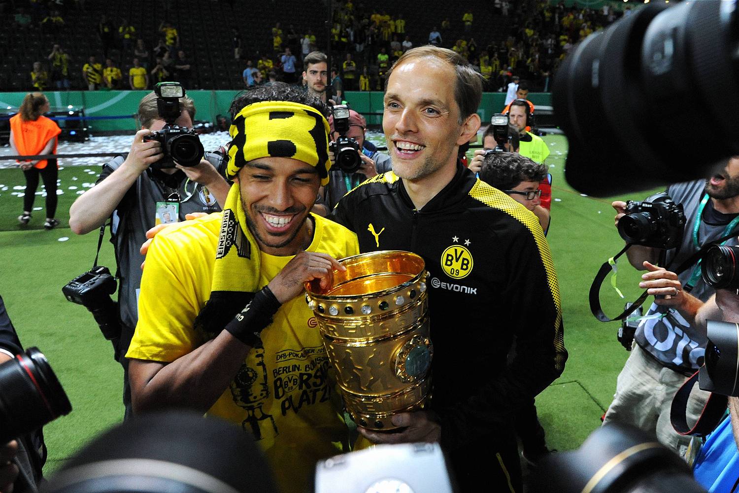 Thomas Tuchel und Pierre-Emerick Aubameyang