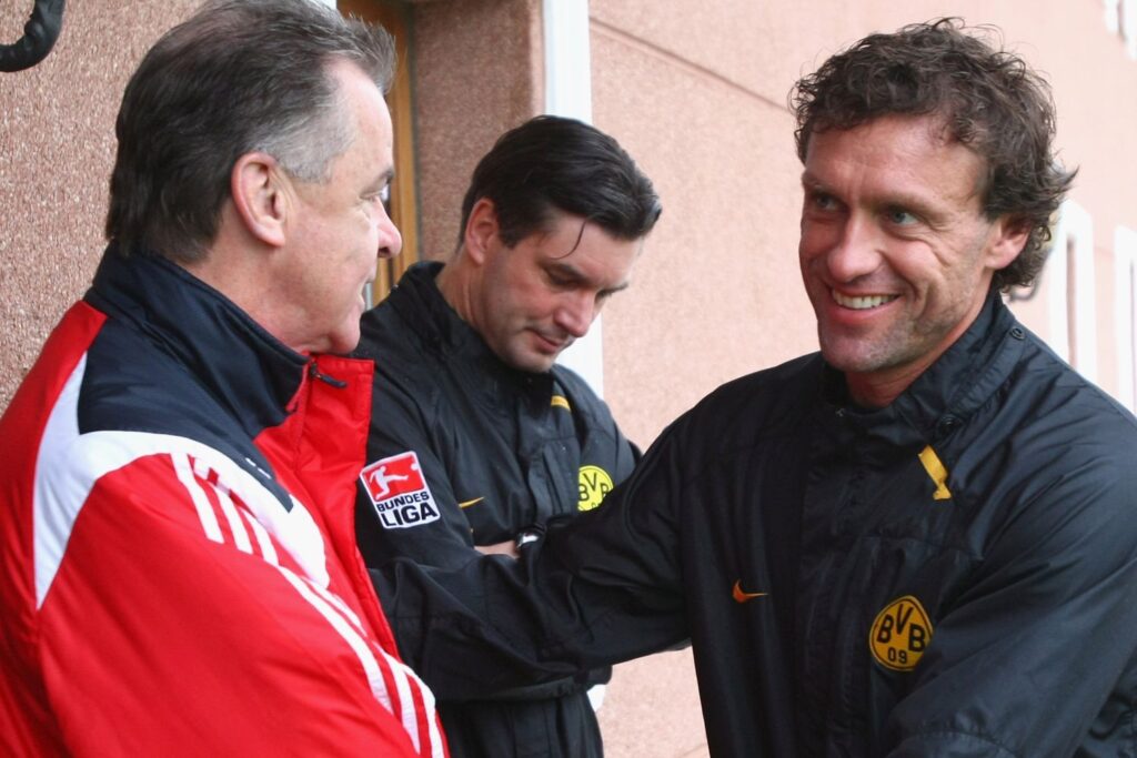 Ottmar Hitzfeld, Michael Zorc und Thomas Doll