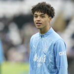 Manchester, England, 26th December 2024. Max Alleyne of Manchester City during the Premier League match at the Etihad Stadium, Manchester. Picture credit should read: Andrew Yates / Sportimage EDITORIAL USE ONLY. No use with unauthorised audio, video, data, fixture lists, club/league logos or live services. Online in-match use limited to 120 images, no video emulation. No use in betting, games or single club/league/player publications. SPI_122_AY_MAN_CITY_EVERTON SPI-3550-0122