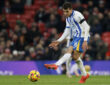 Manchester United, ManU FC v Brighton & Hove Albion FC - Premier League Yasin Ayari of Brighton and Hove Albion passing the ball during the Premier League match between Manchester United FC and Brighton & Hove Albion FC at Old Trafford on January 19, 2025 in Manchester, England. Manchester Old Trafford England United Kingdom PUBLICATIONxNOTxINxUK Copyright: xRichardxSellers/Sportsphoto/APLx 14057011