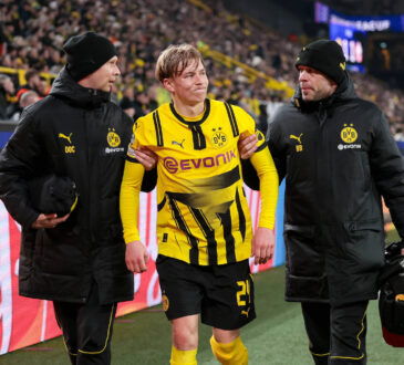 Sport Bilder des Tages 04.03.2025, UEFA Champions League, Achtelfinale, Borussia Dortmund - Lille OSC, Daniel Svensson Borussia Dortmund wird behandelt und verletzt ausgewechselt, Dortmund Signal Iduna Park NRW Deutschland xRHR-FOTO/DEx *** 04 03 2025, UEFA Champions League, round of 16, Borussia Dortmund Lille OSC, Daniel Svensson Borussia Dortmund is treated and substituted injured, Dortmund Signal Iduna Park NRW Germany xRHR PHOTO DEx Copyright: DennisxEwert/RHR-FOTOx RHR-FOTO/DE