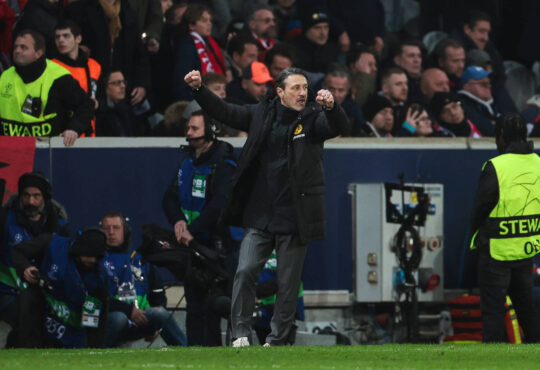 12.03.2025, UEFA Champions League, Achtelfinale, Lille OSC - Borussia Dortmund, Trainer Niko Kovac Borussia Dortmund bejubelt den Einzug und Viertelfinale, Lille Stade Pierre Mauroy Decathlon Arena Paris xRHR-FOTO/DEx *** 12 03 2025, UEFA Champions League, round of 16, Lille OSC Borussia Dortmund, coach Niko Kovac Borussia Dortmund celebrates their entry into the quarter-finals, Lille Stade Pierre Mauroy Decathlon Arena Paris xRHR PHOTO DEx Copyright: DennisxEwert/RHR-FOTOx RHR-FOTO/DE