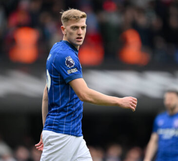 Football - 2024 / 2025 Premier League - Ipswich Town - Portman Road - 20th April 2025. Ipswich Town s Liam Delap. COLORSPORT / Ashley Western PUBLICATIONxNOTxINxUK