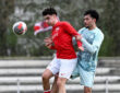 23.03.2025, xpsx, Fussball U19 A-Jugend Bundesliga, Kickers Offenbach - 1.FC Kaiserslautern v.l. Sami Bouzarzar OFC, Mert Baser Kaiserslautern Offenbach Hessen Deutschland DEU *** 23 03 2025, xpsx, Soccer U19 A Youth Bundesliga, Kickers Offenbach 1 FC Kaiserslautern v l Sami Bouzarzar OFC , Mert Baser Kaiserslautern Offenbach Hessen Germany DEU