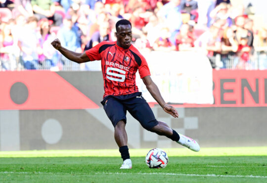 FOOTBALL : Rennes vs Auxerre - Ligue 1 - 06/04/2025 Arnaud Kalimuendo 9 - Rennes warms up prior to the Ligue 1 match between Stade Rennais FC and AJ Auxerre at Roazhon Park on April 06, 2025 in Rennes, France. Photo by Dante Badano / PsnewZ - RennesFrance PUBLICATIONxNOTxINxFRAxBEL Copyright: xDantexBadanox