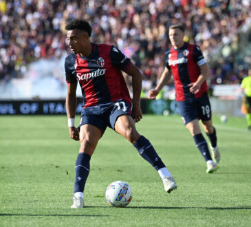 CALCIO - Serie A - Bologna FC vs Genoa CFC Dan Ndoye Bologna Fc in action during Bologna FC vs Genoa CFC, Italian soccer Serie A match in Bologna, Italy, May 24 2025 Bologna Italy PUBLICATIONxNOTxINxFRAxUK Copyright: xIPAxSport/ABACAx