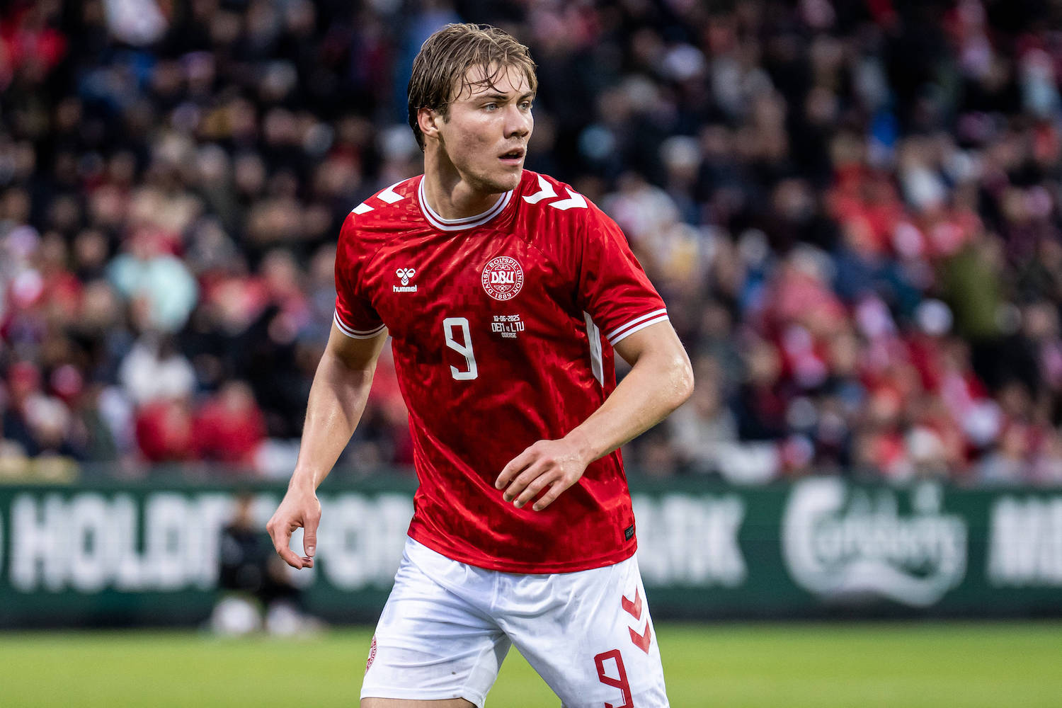 Denmark v Lithuania, football friendly, Odense, Denmark Odense, Denmark. 10th, June 2025. Rasmus Hojlund 9 of Denmark seen during the football friendly between Denmark and Lithuania at Odense Stadion in Odense. Denmark, Odense PUBLICATIONxNOTxINxDENxNORxFINxBEL Copyright: xGonzalesxPhoto/KentxRasmussenx
