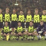 Stefan Klos, Paul Lambert, Jürgen Kohler, Martin Kree, Matthias Sammer, Jörg Heinrich, Knut Reinhardt, Rene Tretschok, Michael Zorc, Stephane Chapuisat, Karl-Heinz Riedle, Steaua Bukarest, Westfalenstadion, Champions League, 1996
