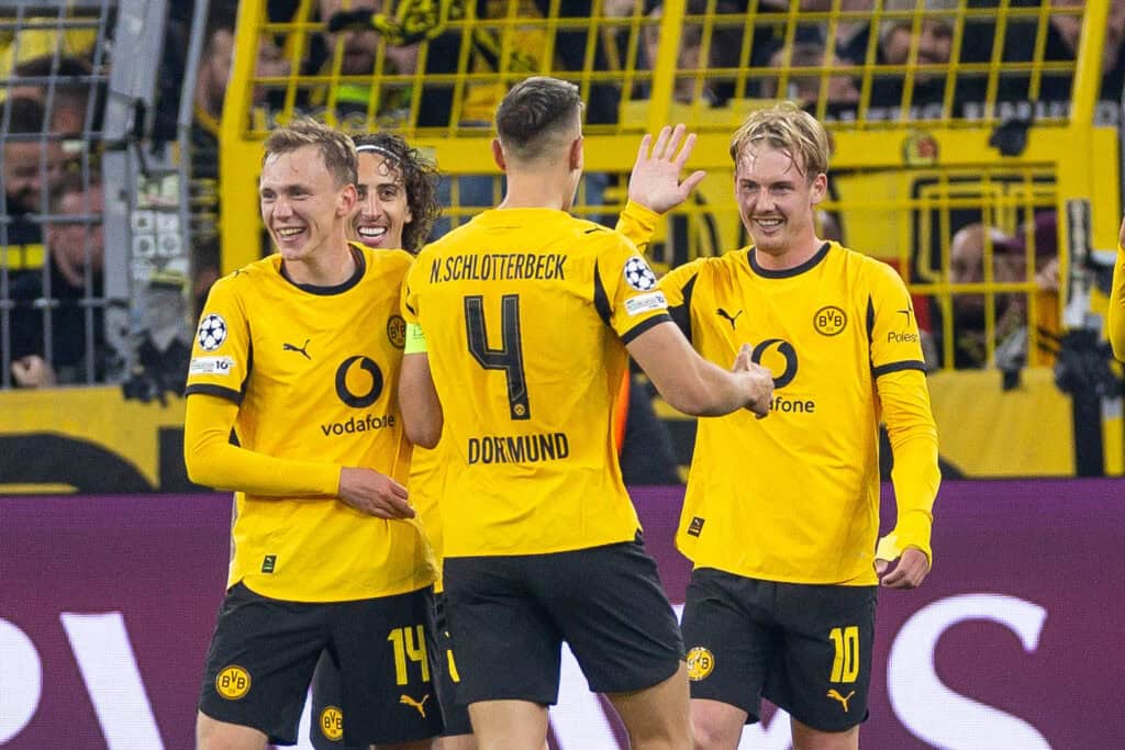 Maximilian Beier, Fabio Silva, Nico Schlotterbeck und Julian Brandt