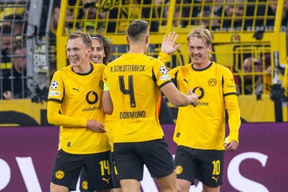 Maximilian Beier, Fabio Silva, Nico Schlotterbeck und Julian Brandt