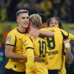 01.10.2025, xfanx, Fussball UEFA Champions League, Borussia Dortmund - Athletic Bilbao v.l. der Zweite Torsch¸tze Julian Brandt BVB macht das Tor zum 4:0 f¸r Borussia Dortmund und jubelt mit Nico Schlotterbeck BVB DFL/DFB REGULATIONS PROHIBIT ANY USE OF PHOTOGRAPHS as IMAGE SEQUENCES and/or QUASI-VIDEO Dortmund *** 01 10 2025, xfanx, Football UEFA Champions League, Borussia Dortmund Athletic Bilbao v l the second scorer Julian Brandt BVB scores the goal to make it 4 0 for Borussia Dortmund and cheers with Nico Schlotterbeck BVB DFL DFB REGULATIONS PROHIBIT ANY USE OF PHOTOGRAPHS as IMAGE SEQUENCES and or QUASI VIDEO Dortmund mfan
