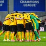 Spielerkreis Borussia Dortmund DEN, FC Kopenhagen vs. Borussia Dortmund, Fussball, UEFA Champions League, Spieltag 3, Spielzeit 2025/2026, 21.10.2025 DEN, FC Kopenhagen vs. Borussia Dortmund, Fussball, UEFA Champions League, Spieltag 3, Spielzeit 2025/2026, 21.10.2025 Kopenhagen *** Player group Borussia Dortmund DEN, FC Copenhagen vs Borussia Dortmund, Football, UEFA Champions League, Matchday 3, 2025 2026 season, 21 10 2025 DEN, FC Copenhagen vs Borussia Dortmund, Football, UEFA Champions League, Matchday 3, 2025 2026 season, 21 10 2025 Copenhagen Copyright: xEibner-Pressefoto/MarcelxvonxFehrnx EP_MFN