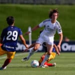 August 8, 2025, Valdebebas, Madrid, Spain: Joan Martinez of Real Madrid in action during a Pre-Season friendly football match played between Real Madrid Castilla and FC Andorra at Alfredo di Stefano stadium on August 8, 2025, in Valdebebas, Madrid, Spain. Valdebebas Spain - ZUMAa181 20250808_zaa_a181_014 Copyright: xDennisxAgyemanx