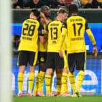 1. BL - 25/26 - FC Augsburg - Borussia Dortmund am 31.10.2025 in der WWK ARENA in Augsburg Jubel, Torjubel, Torschuetze, Torsch¸tze Serhou Guirassy Dortmund jubelt nach seinem Tor zum 0:1. *** 1 BL 25 26 FC Augsburg Borussia Dortmund on 31 10 2025 at WWK ARENA in Augsburg Cheering, goal celebration, goal scorer, goal scorer Serhou Guirassy Dortmund celebrates after his goal for 0 1 MT