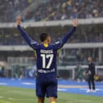 Hellas Verona FC Vs Inter FC in Verona, Italy - 02 Nov 2025 Giovane Santana do Nascimento celebrates a goal during the Italian Serie A soccer match between Hellas Verona FC and Inter FC at Marcantonio Bentegodi Stadium. Final scores Hellas Verona FC 1-2 Inter FC. Verona Italy Copyright: xEmanuelexPennnacchiox/xSOPAxImagesx _PR10178