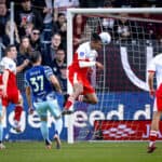 FC Utrecht forwarder Sebastien Haller scores the 2-0 during the match FC Utrecht vs AFC Ajax Amsterdam at the Galgenwaard stadium for the Dutch Vriendenloterij Eredivisie season 2025-2026 in UTRECHT, Netherlands on 9 november 2025, photo by Marcel van Dorst / EYE4images/DeFodi Images / not used for Axel Springer / ZDF *** FC Utrecht forwarder Sebastien Haller scores the 2 0 during the match FC Utrecht vs AFC Ajax Amsterdam at the Galgenwaard stadium for the Dutch Vriendenloterij Eredivisie season 2025 2026 in UTRECHT, Netherlands on 9 november 2025, photo by Marcel van Dorst EYE4images DeFodi Images not used for Axel Springer ZDF