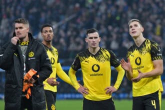 Alexander Meyer, Felix Nmecha, Pascal Groß und Nico Schlotterbeck