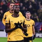 Torjubel zum 2:0 durch Serhou Guirassy 9 Borussia Dortmund, Borussia Dortmund vs. FC Villarreal, Fussball, Champions League, Gruppenphase, Matchday 5, 25.11.2025 Dortmund Nordrhein-Westfalen Deutschland *** Goal celebration for 2-0 by Serhou Guirassy 9 Borussia Dortmund , Borussia Dortmund vs FC Villarreal, Football, Champions League, Group stage, Matchday 5, 25 11 2025 Dortmund Nordrhein Westfalen Germany Copyright: xkolbert-press/MarcxNiemeyerx
