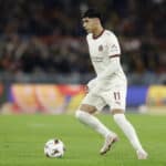 CALCIO - UEFA Europa League - AS Roma vs FC Midtjylland Midtjylland s Chilean midfielder Dario Osorio controls the ball during UEFA Europa League first round day 5 football match AS Roma vs Football Club Midtjylland at the Olimpic Stadium in Rome, on November 27, 2025. Rome Italy PUBLICATIONxNOTxINxFRAxUK Copyright: xIPAxSport/ABACAx