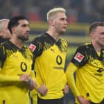 Schlussjubel Borussia Dortmund, Emre CAN DO,- Niklas SUELE S¸leDO und Maximilian BEIER DO, Jubel, jubeln, Freude, cheers, Fussball 1. Bundesliga, 15.Spieltag, matchday15, Borussia Dortmund DO - Borussia Moenchengladbach MG 2-0 am 19.12.2025 in Dortmund/ Deutschland. DFL regulations prohibit any use of photographs as image sequences and/or quasi-video ¬ *** Final cheer Borussia Dortmund, Emre CAN DO , Niklas SUELE S¸le DO and Maximilian BEIER DO , cheer, jubilation, joy, cheers, Football 1 Bundesliga, 15 Matchday, matchday15, Borussia Dortmund DO Borussia Moenchengladbach MG 2 0 on 19 12 2025 in Dortmund Germany DFL regulations prohibit any use of photographs as image sequences and or quasi video ¬