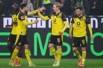 Serhou Guirassy, Emre Can, Julian Brandt und Pascal Groß