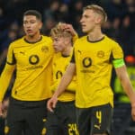 Jobe Bellingham, Daniel Svensson und Nico Schlotterbeck