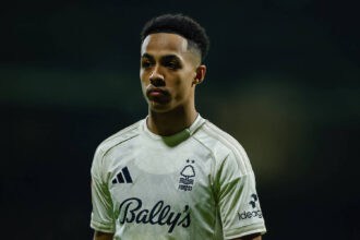 Wrexham, Wales, 9th January 2026. Omari Hutchinson of Nottingham Forest during the Wrexham vs Nottingham Forest FA Cup third round match at the SToK Cae Ras, Wrexham. Picture credit should read: Cody Froggatt / Sportimage EDITORIAL USE ONLY. No use with unauthorised audio, video, data, fixture lists, club/league logos or live services. Online in-match use limited to 120 images, no video emulation. No use in betting, games or single club/league/player publications. SPI_132_CF_Wrexham_Forest SPI-4440-0134