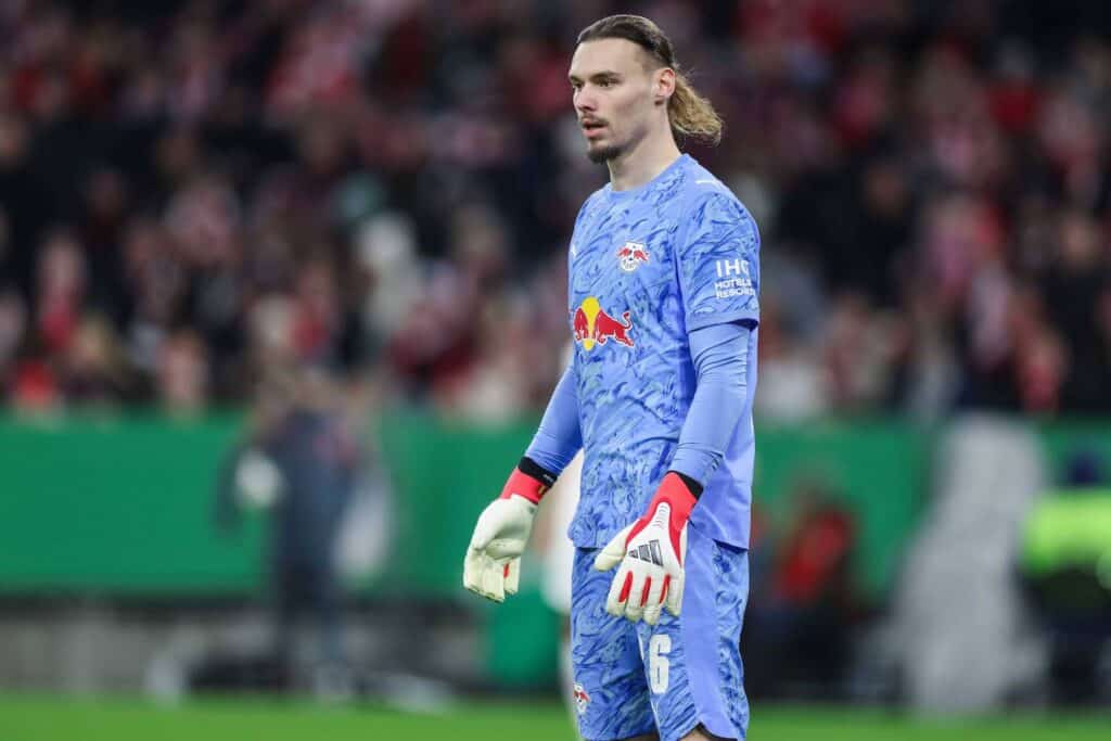Fuflball DFB-Pokal Viertelfinale FC Bayern M¸nchen - RB Leipzig am 11.02.2026 in der Allianz Arena in M¸nchen Maarten Vandervoordt Leipzig DFB regulations prohibit any use of photographs as image sequences and/or quasi-video. *** Soccer DFB Cup quarter final FC Bayern Munich RB Leipzig on 11 02 2026 at the Allianz Arena in Munich Maarten Vandervoordt Leipzig DFB regulations prohibit any use of photographs as image sequences and or quasi video xJRx