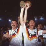 Stefan Reuter Jürgen Kohler Klaus Augenthaler WM 1990 Weltmeister Rom WM-Finale