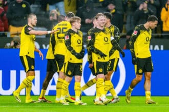 Waldemar Anton, Daniel Svensson, Niklas Süle, Julian Brandt, Felix Nmecha, Jobe Bellingham, Serhou Guirassy und Maximilian Beier