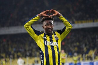 ISTANBUL, TURKEY - MARCH 17: Dorgeles Nene 45 of Fenerbahcecelebrates after scoring the third goal of his team with teammates during the Trendyol Turkish Super League match between Fenerbahce SK and Gaziantep FK at Chobani Stadium on March 17, 2026 in Istanbul, Turkey. Istanbul Turkey Copyright: xSeskimphotox FBahce-GAntep-170326 78
