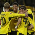 Borussia Dortmund - Eintracht Frankfurt Samuele Inacio (BVB) Torjubel, jubelt mit seiner Mannschaft nach dem Treffer zum 3:1