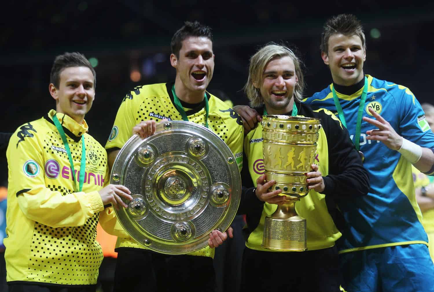 Chris Löwe, Sebastian Kehl, Marcel Schmelze rund Roman Weidenfeller
