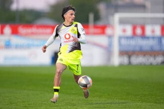 22.04.2026, xydrx, Fuﬂball, Regionalliga West, SSVg Velbert 02 - Borussia Dortmund II, Saison 2025 2026, IMS Arena: Babis Drakas Borussia Dortmund II, 7 *** 22 04 2026, xydrx, Football, Regionalliga West, SSVg Velbert 02 Borussia Dortmund II, Season 2025 2026, IMS Arena Babis Drakas Borussia Dortmund II, 7 Copyright: HMBxMedia/YannisxDreimann