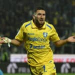 Frosinone s Fares Ghedjemis celebrates after scoring the goal 3-0 during the Serie BKT soccer match between Frosinone and Mantova at the Frosinones Benito Stirpe stadium, Italy - Friday, May 08, 2026 - Soccer Photo by Fabrizio Corradetti/LaPresse PUBLICATIONxNOTxINxITAxFRAxCHN Copyright: xFabrizioxCorradetti/LaPressex