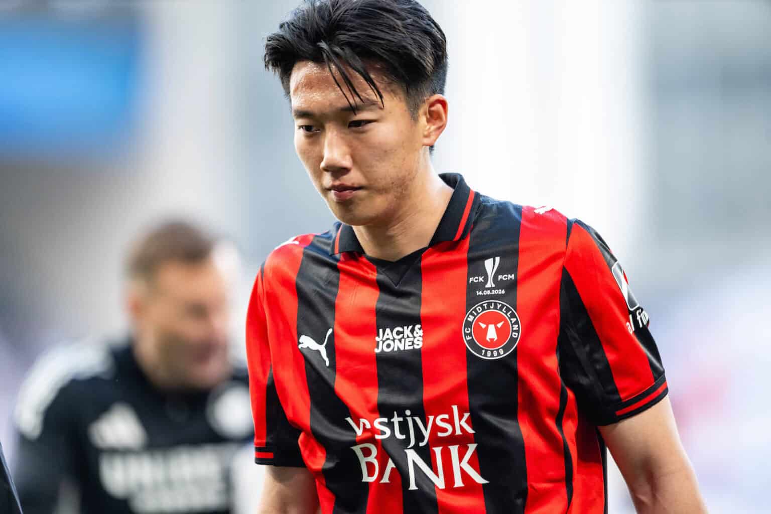 FC Copenhagen v FC Midtjylland, Oddset Cup final 2026, Copenhagen, Denmark Copenhagen, Denmark. 14th, May 2026. Han-beom Lee of FC Midtjylland seen during the 2026 Oddset Cup final between FC Copenhagen and FC Midtjylland at Parken in Copenhagen. Denmark, Copenhagen PUBLICATIONxNOTxINxDENxNORxFINxBEL Copyright: xGonzalesxPhoto/TobiasxJorgensenx