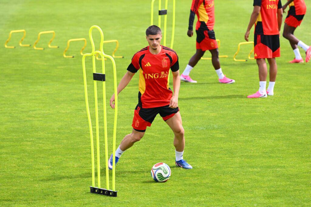 Belgian national football team - FIFA World Cup, WM, Weltmeisterschaft, Fussball 2026 - media activities 31/05/2026 TUBIZE, BELGIUM - MAY 31 : Fernandez-Pardo Matias forward of Belgium pictured during a training session at the training grounds of the Royal Belgian Football Association ahead of the FIFA World Cup 2026 on May 31, 2026 in Tubize, Belgium, 31/05/2026 Tubize Belgium PUBLICATIONxNOTxINxFRAxBEL Copyright: xVincentxKalutx