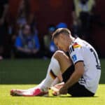 Germany v Cote D Ivoire - FIFA World Cup, WM, Weltmeisterschaft, Fussball 2026 Toronto, Canada - June 20: Nico Schlotterbeck of Germany lies injured on the pitch during the FIFA World Cup 2026 Group E match between Germany and Cote D Ivoire at Toronto Stadium on June 20, 2026 in Toronto, Canada. Photo by John Jacques/Latin Images Toronto Toronto Stadium Ontario Canada Copyright: xLatinxSportxImagesx