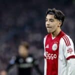 AFC Ajax Amsterdam midfielder Rayane Bounida, during the match AFC Ajax Amsterdam vs N.E.C. Nijmegen at the Johan Cruijff ArenA for the Dutch Vriendenloterij Eredivisie season 2025-2026 in AMSTERDAM, Netherlands on 21/02/2026 Photo by Stefan Koops / EYE4IMAGES/DeFodi Images - *** AFC Ajax Amsterdam midfielder Rayane Bounida, during the match AFC Ajax Amsterdam vs N E C Nijmegen at the Johan Cruijff ArenA for the Dutch Vriendenloterij Eredivisie season 2025 2026 in AMSTERDAM, Netherlands on 21 02 2026 Photo by Stefan Koops EYE4IMAGES DeFodi Images