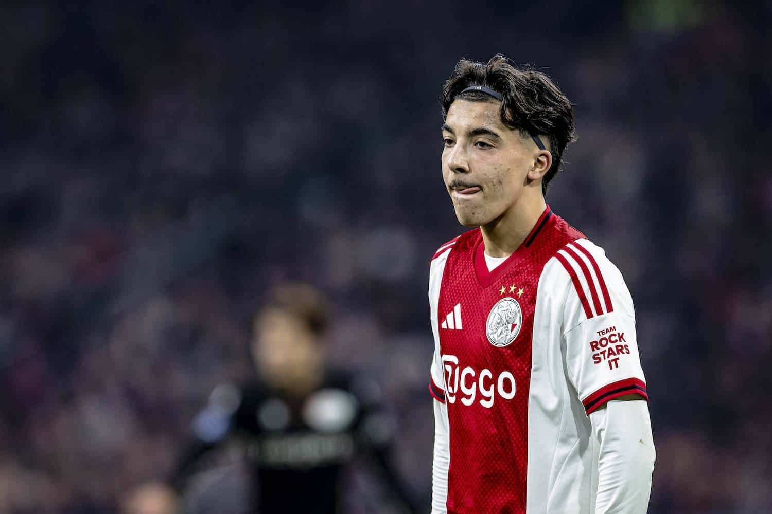 AFC Ajax Amsterdam midfielder Rayane Bounida, during the match AFC Ajax Amsterdam vs N.E.C. Nijmegen at the Johan Cruijff ArenA for the Dutch Vriendenloterij Eredivisie season 2025-2026 in AMSTERDAM, Netherlands on 21/02/2026 Photo by Stefan Koops / EYE4IMAGES/DeFodi Images - *** AFC Ajax Amsterdam midfielder Rayane Bounida, during the match AFC Ajax Amsterdam vs N E C Nijmegen at the Johan Cruijff ArenA for the Dutch Vriendenloterij Eredivisie season 2025 2026 in AMSTERDAM, Netherlands on 21 02 2026 Photo by Stefan Koops EYE4IMAGES DeFodi Images