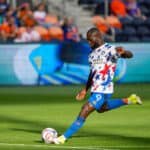May 23, 2026, Cincinnati, Ohio, USA: FC Cincinnati forward Ko vin Denkey 9 shooting a ball on goal during warm-ups before an MLS, Fussball Herren, USA game at TQL Stadium. Soccer 2026: FC Cincinnati Vs Orlando City SC PUBLICATIONxINxGERxSUIxAUTxONLY - ZUMAt168 20260523_zsp_t168_043 Copyright: xTrentxPattersonx