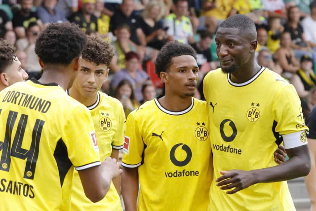 Enzo de Pina Duarte dos Santos, Samuele Inacio, Miguel Adje und Serhou Guirassy