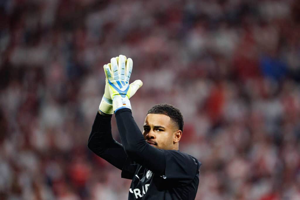 Noah Atubolu seen during the UEFA Europa League 2026 final game between teams of SC Freiburg and Aston Villa FC Maciej Rogowski/Ball Raw Images Istanbul Besiktas Stadium Turkey Copyright: xMaciejxRogowskix maciejrogowski_europaleaguefinal_scfreiburg_avfc-4