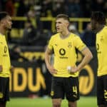 Felix Nmecha, Nico Schlotterbeck und Joane Gadou