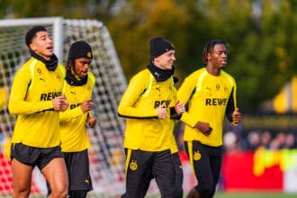 Jobe Bellingham, Carney Chukwuemeka, Maximilian Beier und Joane Gadou